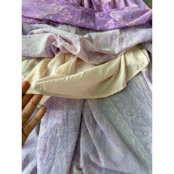 Spell & The Gypsy Maxi Skirt XS Pink Purple Paisley Boho Gypsy Festival Cotton - Picture 8 of 11
